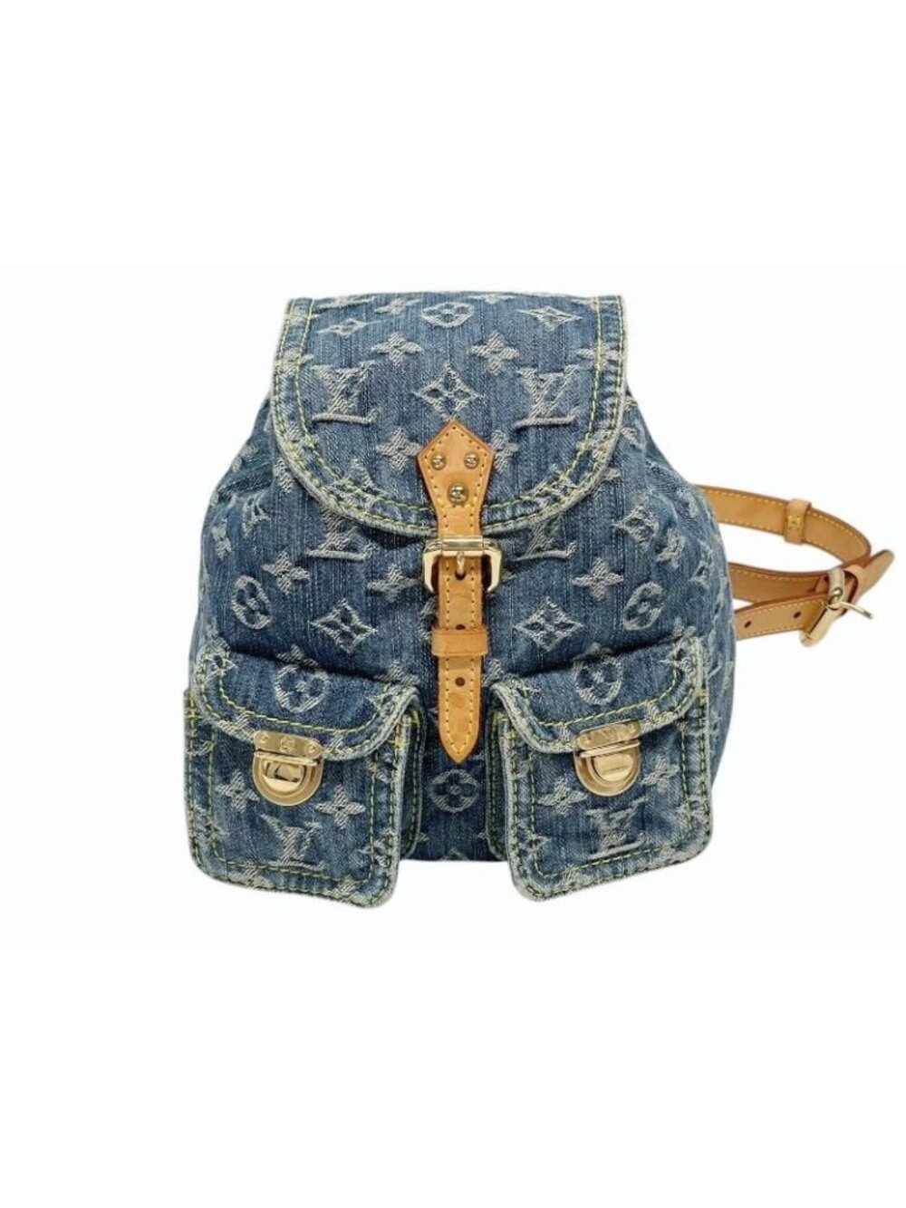 Louis Vuitton Mini Backpack a Dos PM Monogram Denim Indigo Gold